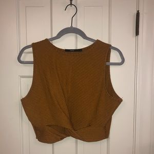 front-knot crop top tank